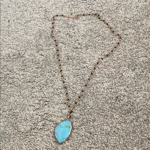 Turquoise long statement  necklace